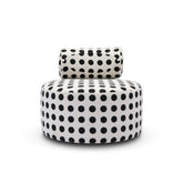Bold contemporary accent chair with black and white upholstery